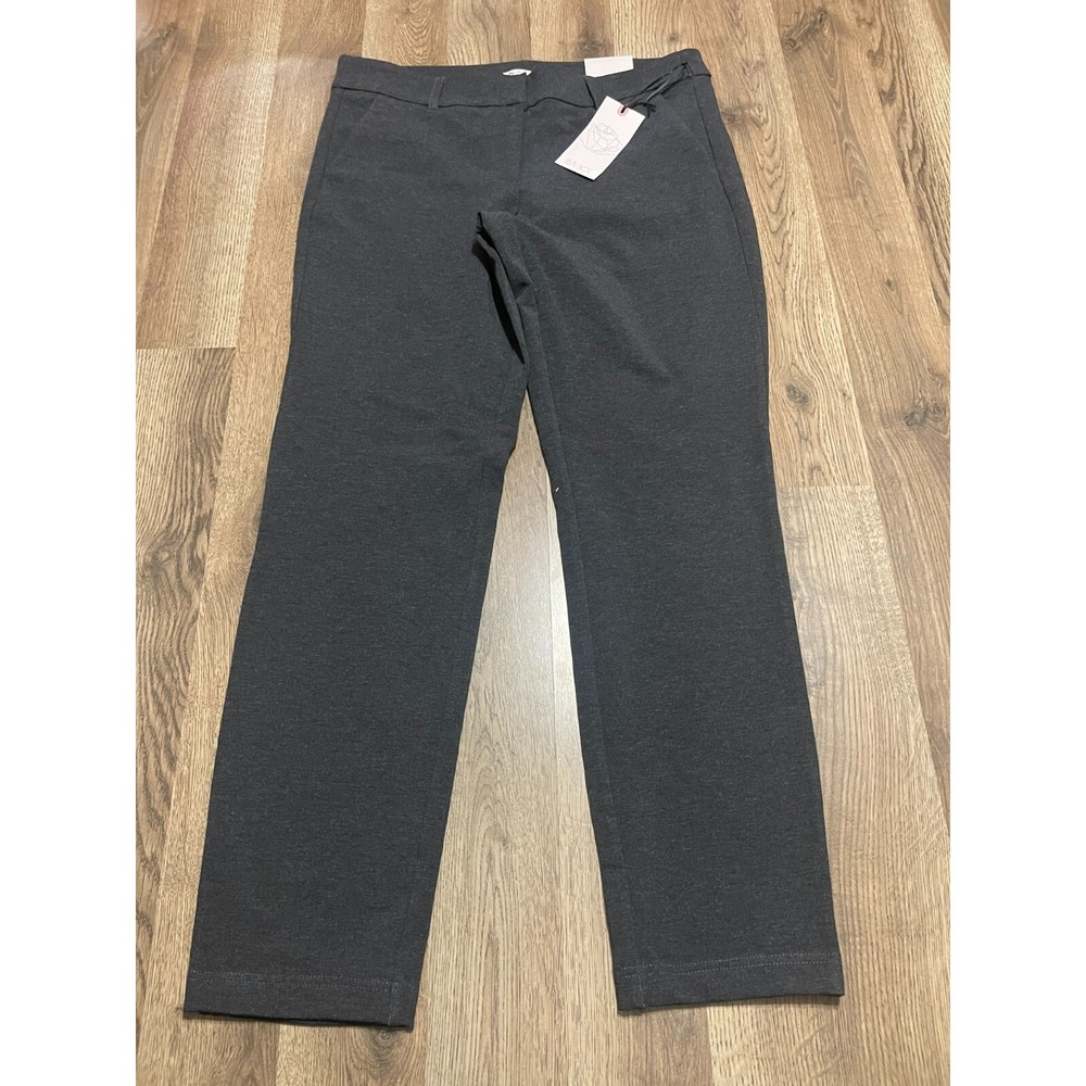 Lila Rose Pants, Women's Size 12, Gray, Flat Front, Straight Leg, Pockets NWT